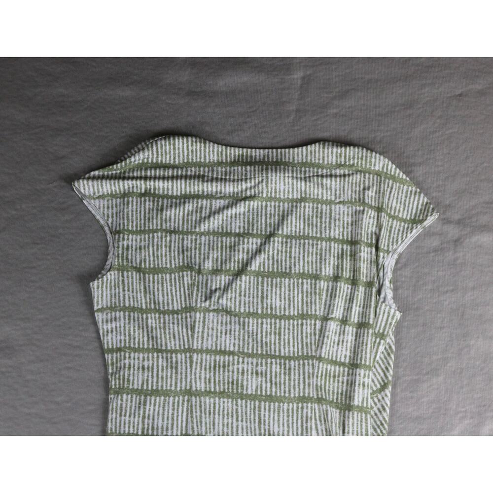 New Tommy Bahama Dress L Green Carmela Bungalow Bay Stripe Faux Wrap Maxi UPF 30 - Picture 12 of 14